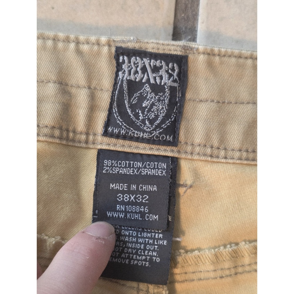 KUHL Ryder Pants Mens 38x32 Vintage Patina Dye Khaki Rugged Outdoor Workwear - Picture 8 of 14